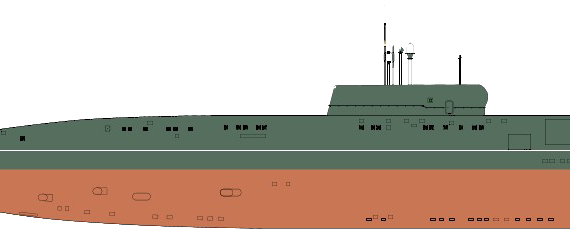 USSR submarine Project 661 Anchar K-222 [Papa-class SSGN Submarine] - drawings, dimensions, pictures